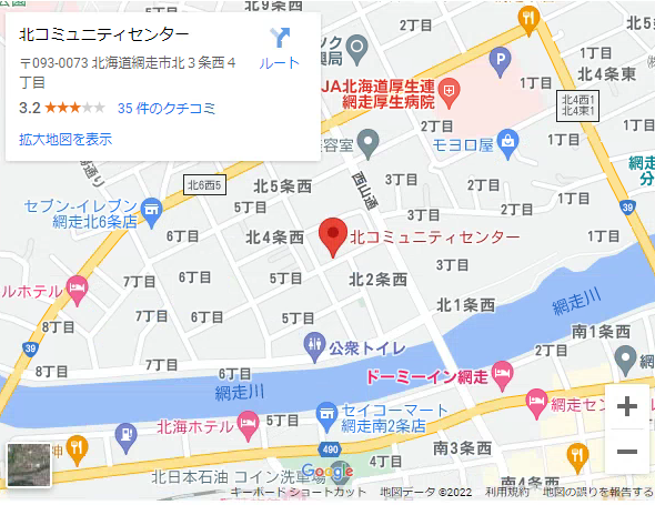 北コミュニティセンター　地図
