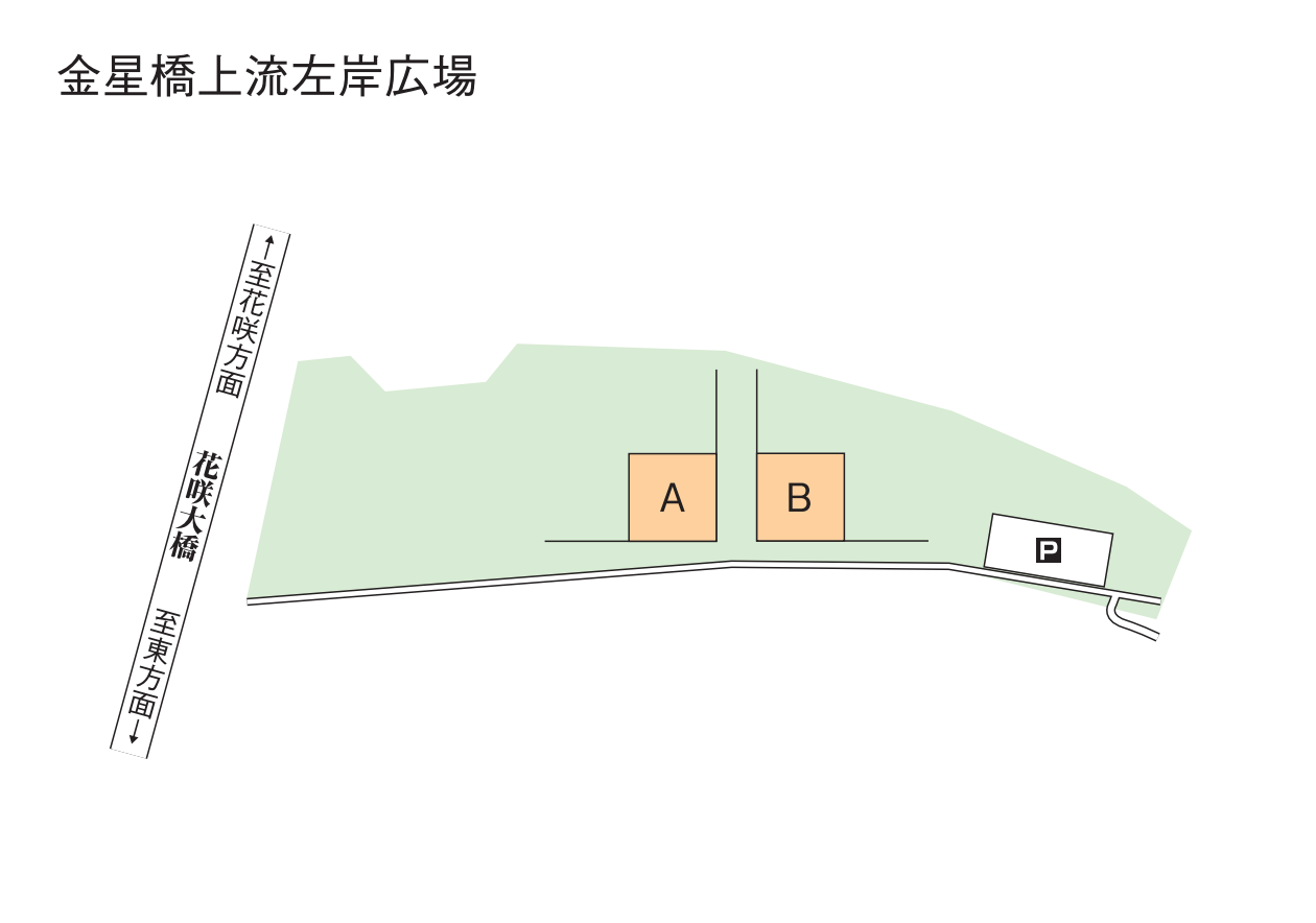 金星橋上流左岸広場(下流側)　地図