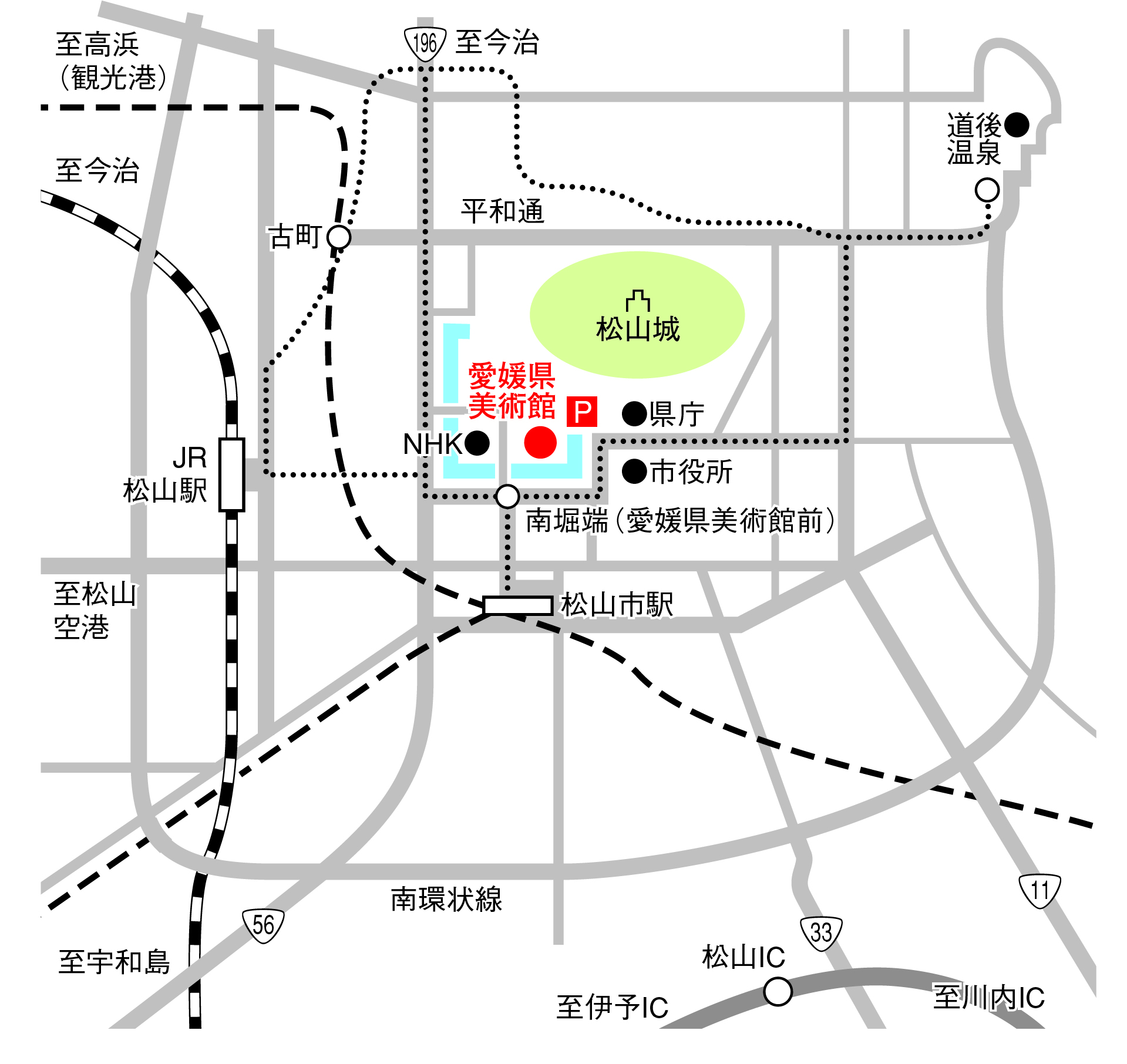 愛媛県美術館　地図
