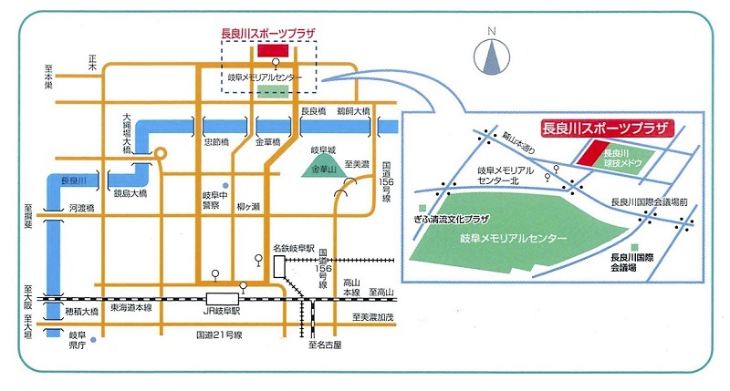 岐阜県長良川スポーツプラザ　地図