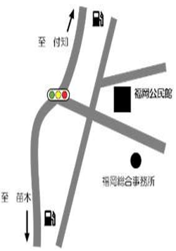 中津川市福岡公民館　地図