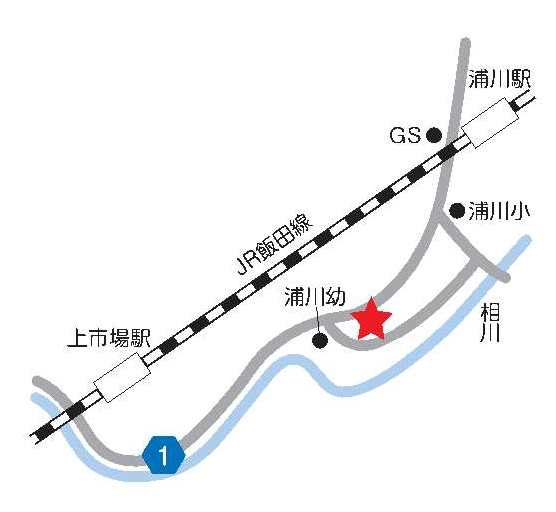浦川ふれあいセンター　地図