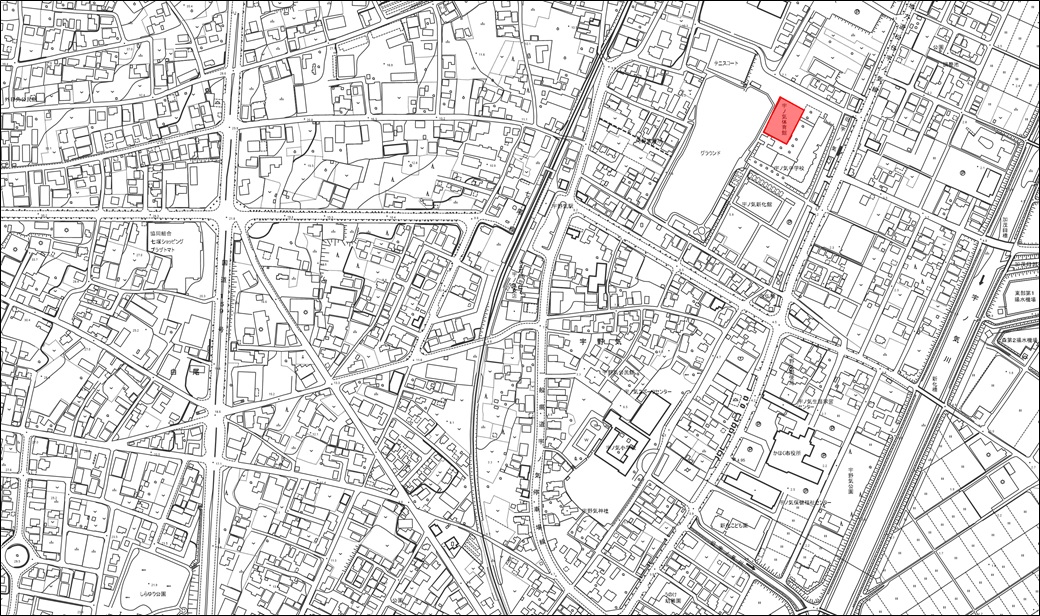かほく市宇ノ気体育館　地図