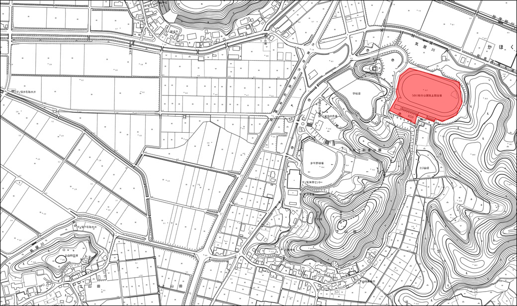 かほく市うのけ総合公園陸上競技場　地図