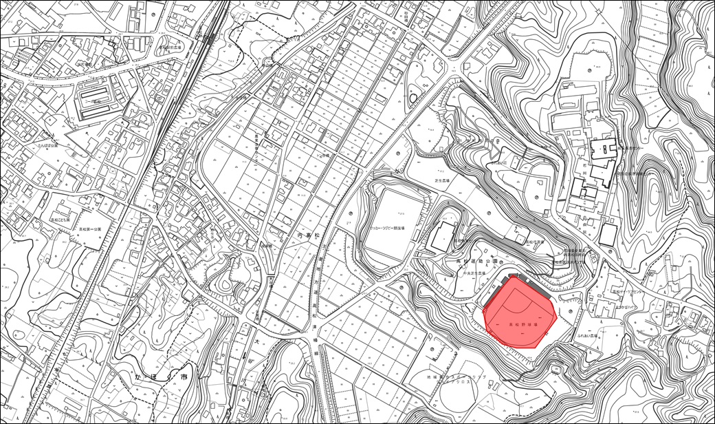 かほく市高松野球場　地図