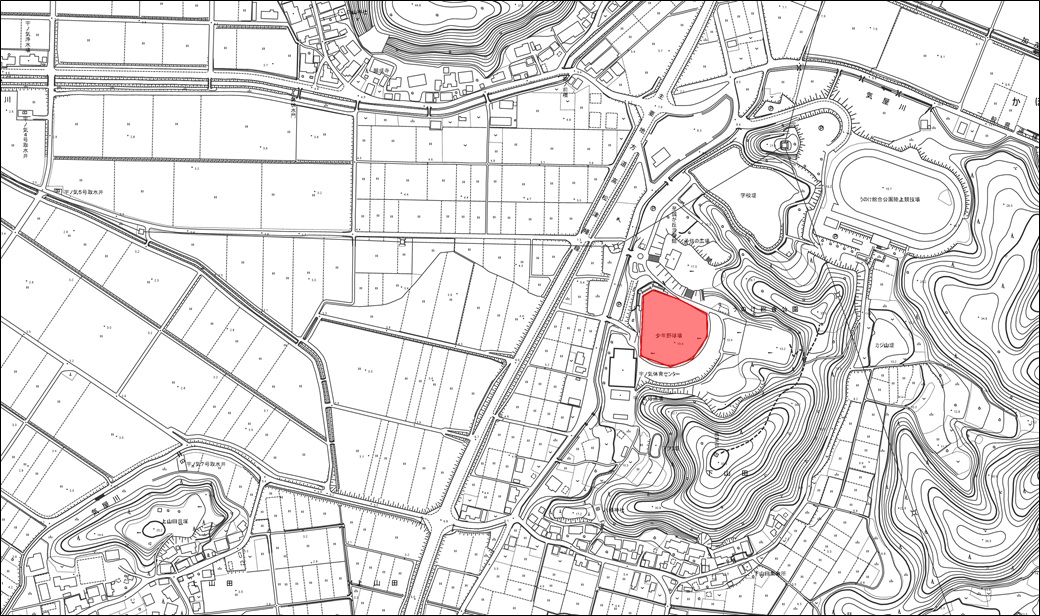 かほく市少年野球場　地図