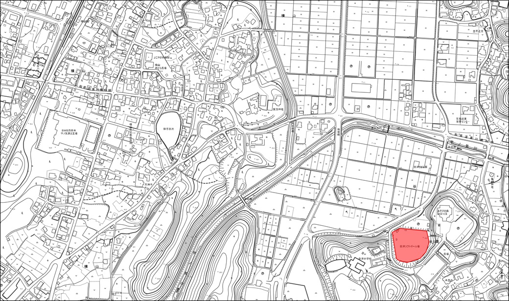 かほく市金津ソフトボール場　地図