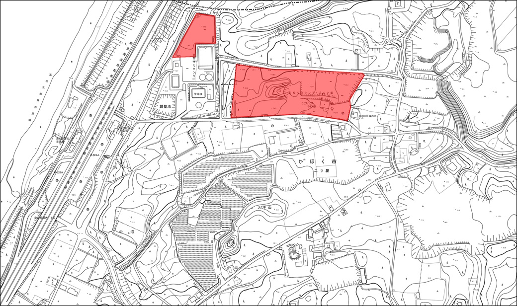 かほく市高松グラウンド・ゴルフ場　地図