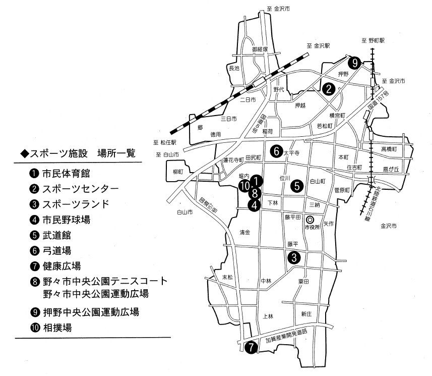 野々市市民体育館　地図