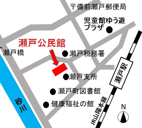 岡山市立瀬戸公民館　地図